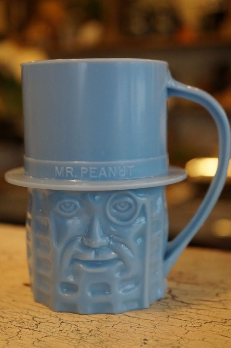 画像1:  ミスターピーナッツ プラスチックマグカップ ブルー