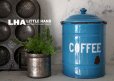 画像1: ENGLAND antique ホーロー キャニスター缶 COFFEE 1920-30's スカイブルー (1)