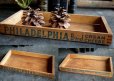 画像3: USA antique PHILADELPHIA 薄型 木製チーズボックス 木箱 1900-1930's (3)