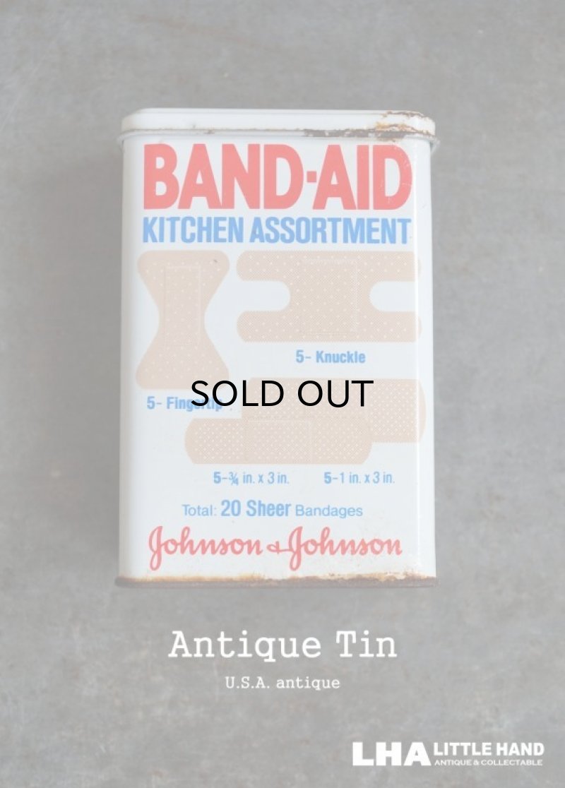 画像1: USA antique ジョンソン&ジョンソン BAND-AID バンドエイド缶 1982's 