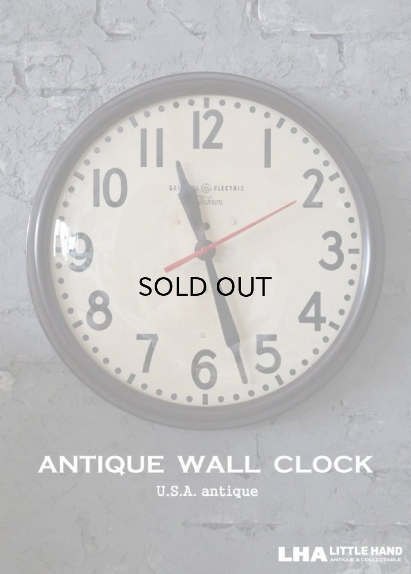 画像1: U.S.A. antique GENERAL ELECTRIC×Telechron  wall clock GE ゼネラル エレクトリック ×テレクロン 掛け時計 クロック 特大45cm 1950-60's
