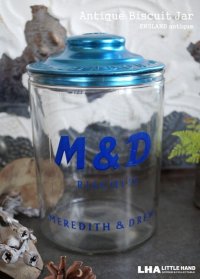 【RARE】 ENGLAND antique MEREDITH & DREW ガラスビスケットジャー M&D 1930's