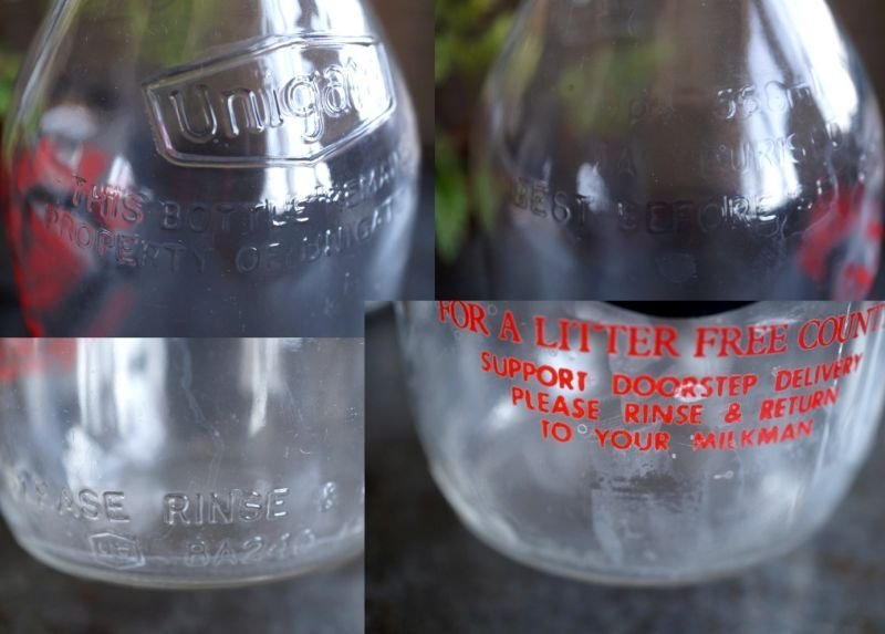 画像4: ENGLAND antique アドバタイジング ガラスミルクボトル ミルク瓶 1970's