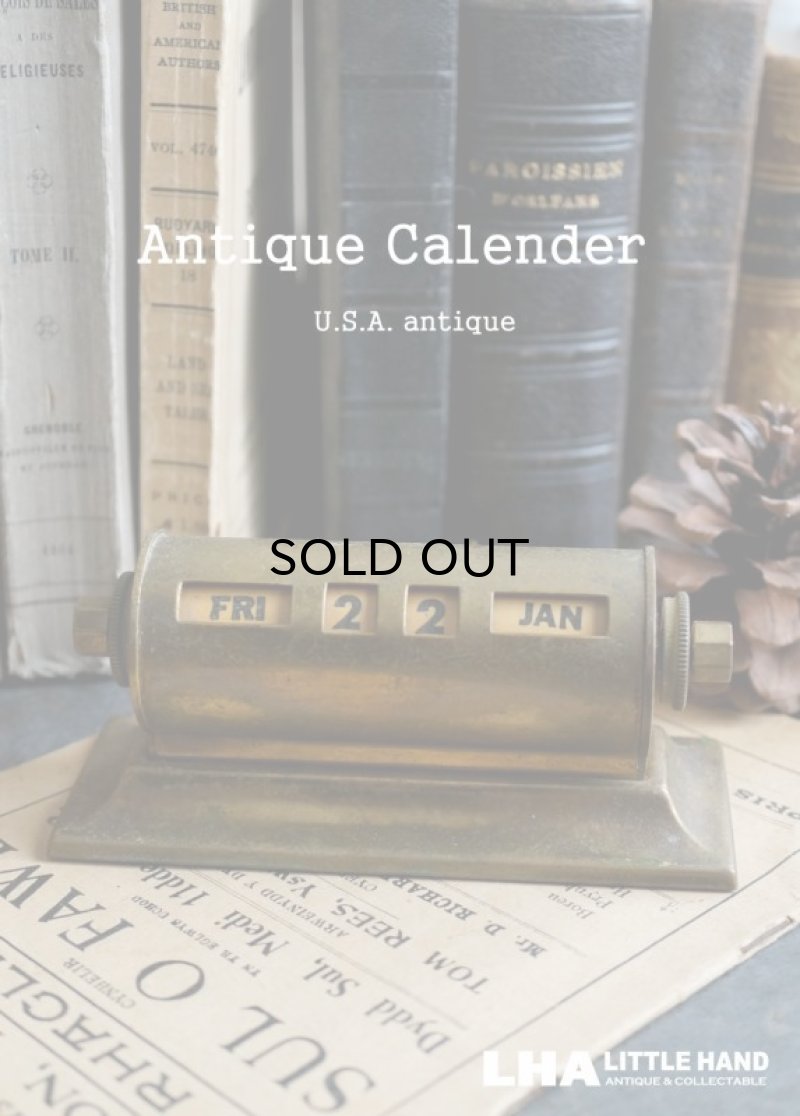 画像1: USA antique 真鍮 デスクカレンダー パークシャーマン 1940's 卓上カレンダー