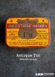 画像1: ENGLAND antique IODISED THROAT LOZENGES TIN ブリキ缶 1930's (1)