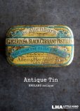 画像1: ENGLAND antique Allenburys GLYCERINE & BLACK CURRANT PASTILLES TIN ブリキ缶 1930's (1)