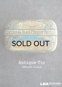 ENGLAND antique Allenburys GLYCERINE & BLACK CURRANT PASTILLES TIN ブリキ缶 1930's