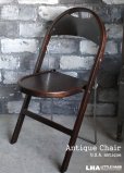 画像1: U.S.A. antique STAKMORE FOLDING CHAIR NEW YORK フォールディングチェア 折りたたみ椅子 1925's (1)