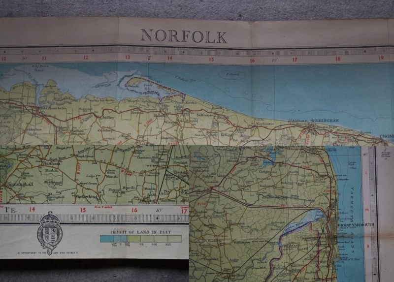 画像5: ENGLAND antique BARTHOLOMEW'S MAP [NORFOLK地方] アンティーク マップ 地図1946's