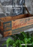 画像1: USA antique アメリカアンティーク BLUE LABEL Super-Cured 木製 チーズボックス 5LBS 木箱 WOOD BOX 1920-40’ｓ (1)
