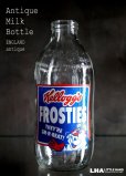 画像1: ENGLAND antique イギリスアンティーク アドバタイジング ガラス ミルクボトル ミルク瓶 牛乳瓶 1970-80's (1)