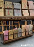 画像1: 【RARE】ENGLAND antique LONDONイギリスアンティーク バスチケット木製ホルダー＆バスチケット 14セット ヴィンテージチケット 1920-50's (1)