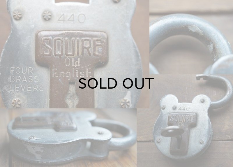 画像3: ENGLAND antique イギリスアンティーク クマ型 SQUIRE 440  刻印入 パドロック 鍵付 南京錠 1920-40's