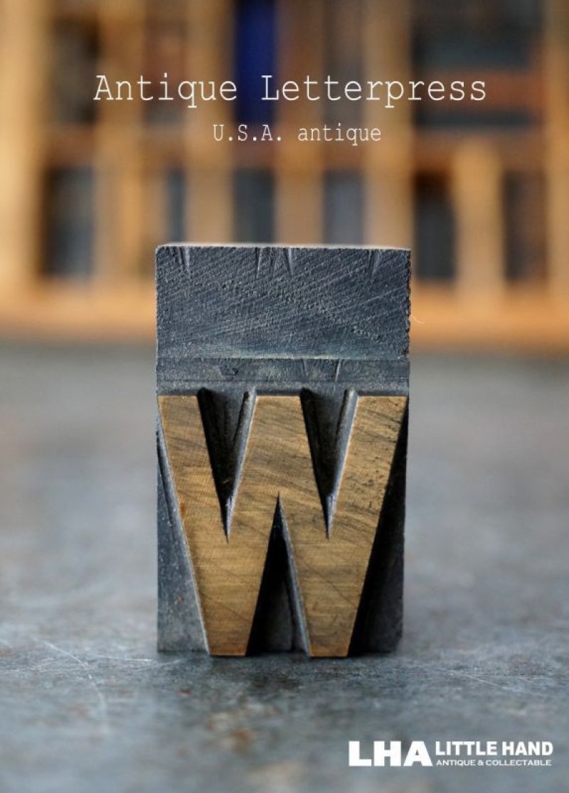画像1: U.S.A. antique アメリカアンティーク 木製プリンターブロック【w】 Ｈ4.2ｃｍ スタンプ はんこ 数字 1900-40's 