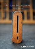 画像1: U.S.A. antique アメリカアンティーク 木製プリンターブロック【Q】 Ｈ5ｃｍ スタンプ はんこ 数字 1900-40's  (1)