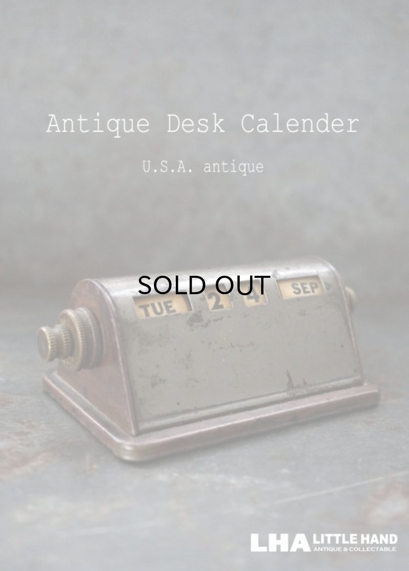 画像1: USA antique アメリカアンティーク 真鍮 デスクカレンダー 1940-60's 卓上カレンダー 暦