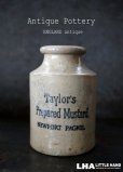 画像1: ENGLAND antique イギリスアンティーク Taylor's マスタード 陶器ポット（Mサイズ） 陶器ボトル 1900's (1)