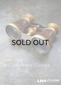 ENGLAND antique イギリスアンティーク 真鍮・レザーカバー オペラグラス ブラス Opera Glasses 双眼鏡 1900-30's 