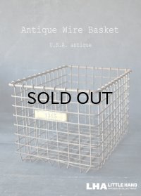 U.S.A. antique Wire Basket アメリカアンティーク AMERICAN WIRE FORM CO. ナンバータグ付き ワイヤーバスケット 1940-50's 