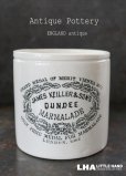 画像1: 【RARE】 ENGLAND antique イギリスアンティーク DUNDEE 2LB ダンディ マーマレードジャー H11cm 陶器ジャー 陶器ポット 1900's (1)