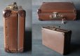 画像2: ENGLAND antique イギリスアンティーク スーツケース・トランク バッグ　コンパクトサイズ ブラウン 茶 ヴィンテージ1950-60's (2)