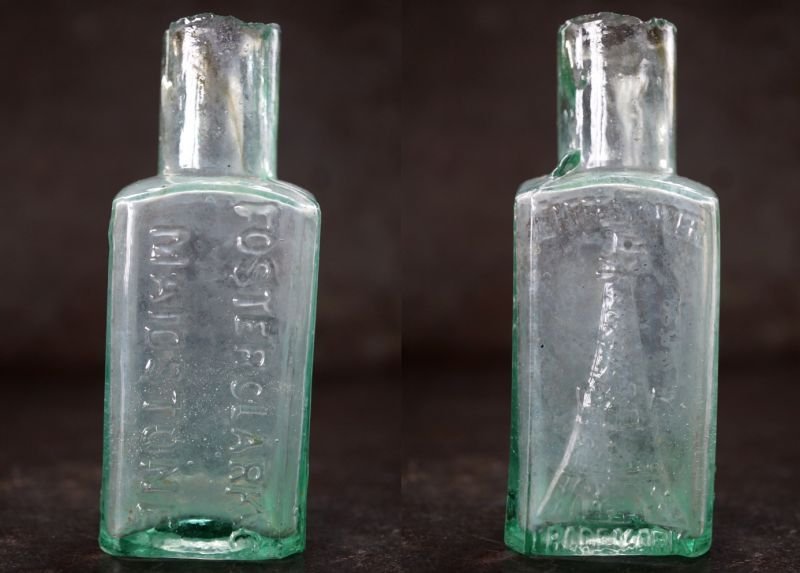 画像2: 【RARE】ENGLAND antique イギリスアンティーク EIFFEL TOWER FRUIT JUICES 素敵な【エッフェル塔】模様 ガラスボトル 瓶 1900's