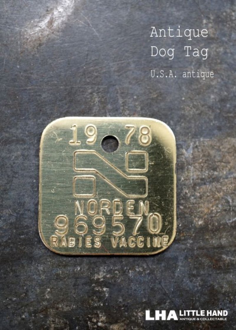 画像1: U.S.A. antique Dog Tag アメリカアンティーク ヴィンテージ ドッグタグ 1978's ロゴ入り ナンバープレート ナンバータグ タグ