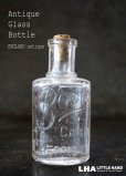 画像1: ENGLAND antique イギリスアンティーク 筆記体ロゴが素敵な【Boots】 コルク栓付き ガラスボトル H10.5cm ガラス瓶 1920's (1)