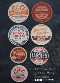 U.S.A. antique  Milk Bottle Caps アメリカアンティーク ヴィンテージ ミルクボトルキャップ 7枚SET　ミルクキャップ
