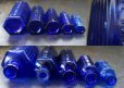 画像5: ENGLAND antique イギリスアンティーク NOT TO BE TAKEN 鮮やかなコバルトブルー ガラスボトル 5本セット ［4・3・2・1・1/2oz］ H14.6-7cm ガラス瓶 1900-20's (5)