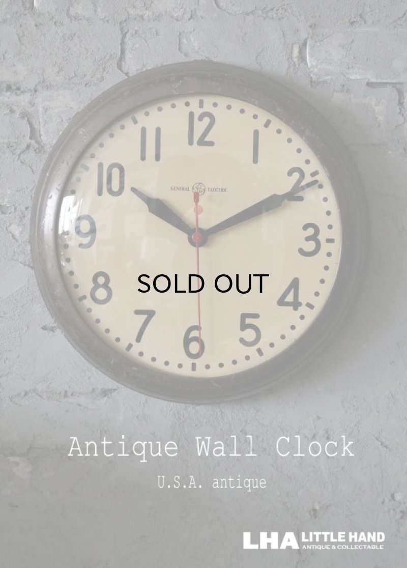 画像1: U.S.A. antique GENERAL ELECTRIC  wall clock GE アメリカアンティーク ゼネラル エレクトリック  掛け時計 ヴィンテージ スクール クロック 38cm 1940-50's