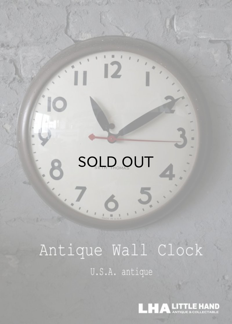 画像1: U.S.A. antique SETH THOMAS wall clock GE アメリカアンティーク 掛け時計 スクール ヴィンテージ クロック 38cm 1940's