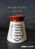 画像1: 【RARE】ENGLAND antique イギリスアンティーク ツートンカラー THE DAIRY HALIFAX （Sサイズ）陶器ポット 1900's (1)