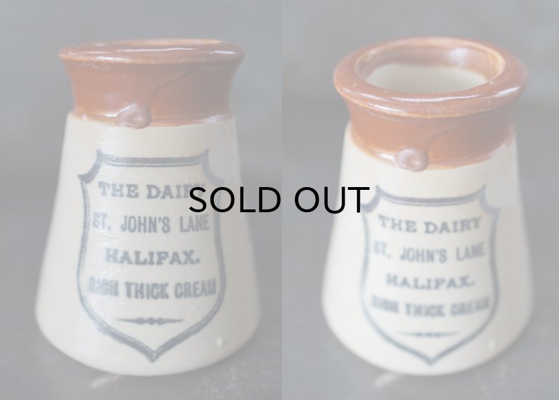 画像2: 【RARE】ENGLAND antique イギリスアンティーク ツートンカラー THE DAIRY HALIFAX （Sサイズ）陶器ポット 1900's