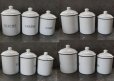 画像4: FRANCE antique フランスアンティーク フレンチ ホーロー キャニスター 缶 6個 SET ホワイト 白ホウロウ 1920-30's (4)