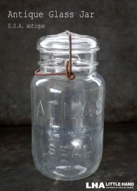 SALE【30%OFF】USA antique ATLAS アメリカアンティーク アトラス ジャー ワイヤー付き ガラスジャー (M) ヴィンテージ メイソンジャー 保存瓶 1920－50's
