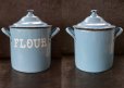 画像3: 【RARE】ENGLAND antique イギリスアンティーク ホーロー 花文字・ドーム蓋・リベット フラワー缶 FLOUR 1920-30's (3)