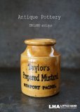 画像1: ENGLAND antique イギリスアンティーク TAYLOR'S マスタード 陶器ポット（Sサイズ） 陶器ボトル 1900's (1)