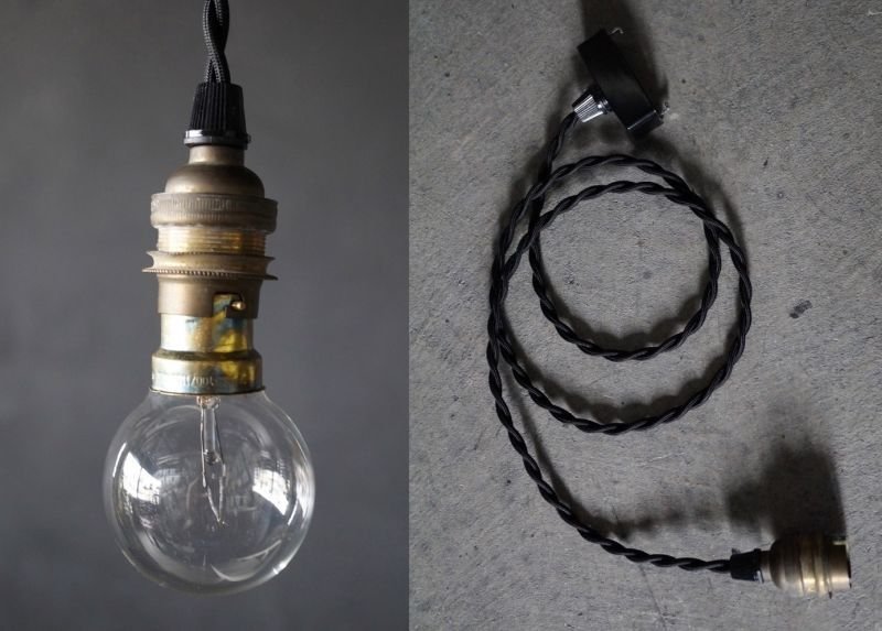 画像3: FRANCE antique Lamp フランスアンティーク ペンダントランプ ソケット&コード付き 1940-60's  