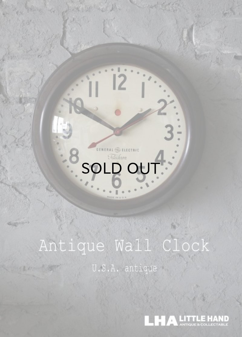 画像1: U.S.A. antique GENERAL ELECTRIC ×Telechron wall clock GE アメリカアンティーク ゼネラル エレクトリック ×テレクロン 掛け時計 スクール ヴィンテージ クロック 27.5cm 1950's
