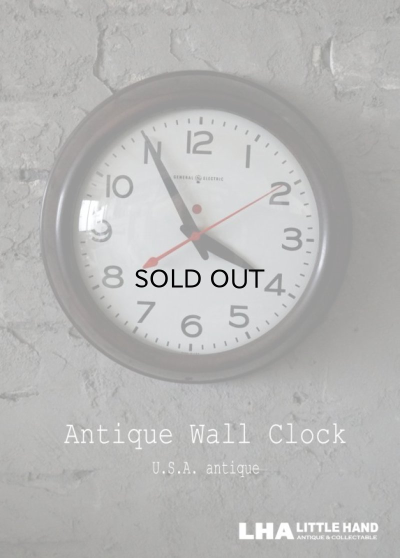 画像1: U.S.A. antique GENERAL ELECTRIC wall clock GE アメリカアンティーク ゼネラル エレクトリック 掛け時計 スクール ヴィンテージ クロック 28cm 1950's