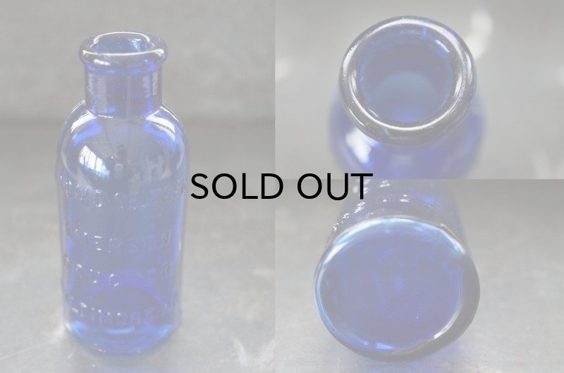 画像4: ENGLAND antique イギリスアンティーク 鮮やかな コバルトブルー ガラスボトル ガラス瓶 1905-15's