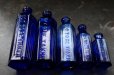 画像5: ENGLAND antique イギリスアンティーク NOT TO BE TAKEN 鮮やかなコバルトブルー ガラスボトル 5本セット ［4・3・2・1・1/2oz］ ガラス瓶 1900-20's (5)