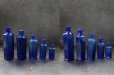 画像3: ENGLAND antique イギリスアンティーク NOT TO BE TAKEN 鮮やかなコバルトブルー ガラスボトル 5本セット ［4・3・2・1・1/2oz］ ガラス瓶 1900-20's (3)