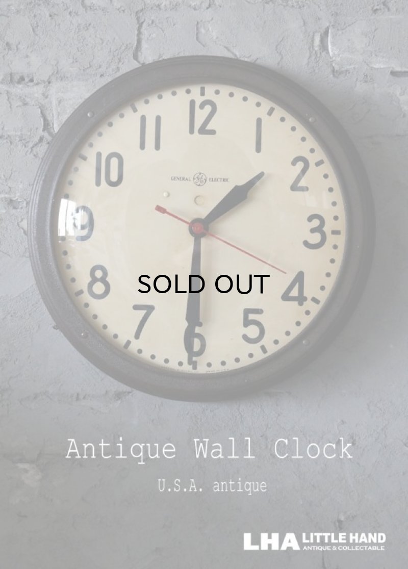 画像1: U.S.A. antique GENERAL ELECTRIC wall clock GE アメリカアンティーク ゼネラル エレクトリック 掛け時計 初期型 ヴィンテージ スクール クロック 37cm 1940's