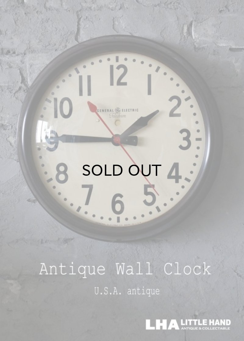 画像1: U.S.A. antique GENERAL ELECTRIC×Telechron  wall clock GE アメリカアンティーク ゼネラル エレクトリック ×テレクロン 掛け時計 ヴィンテージ スクール クロック 37cm 1940-50's