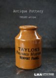 画像1: ENGLAND antique イギリスアンティーク Taylor's マスタード 陶器ポット（Mサイズ） 陶器ボトル 1900's (1)