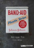 画像1: USA antique アメリカアンティーク ジョンソン&ジョンソン BAND-AID バンドエイド缶 ヴィンテージ ブリキ缶 缶 1950-60's  (1)