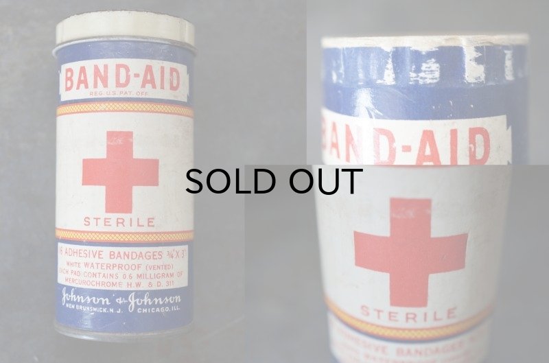 画像5: 【RARE】USA antique アメリカアンティーク ジョンソン&ジョンソン BAND-AID バンドエイド缶 紙筒 ヴィンテージ ブリキ缶 缶 1920-30's 