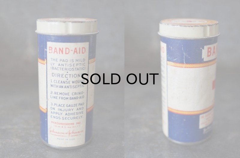 画像3: 【RARE】USA antique アメリカアンティーク ジョンソン&ジョンソン BAND-AID バンドエイド缶 紙筒 ヴィンテージ ブリキ缶 缶 1920-30's 